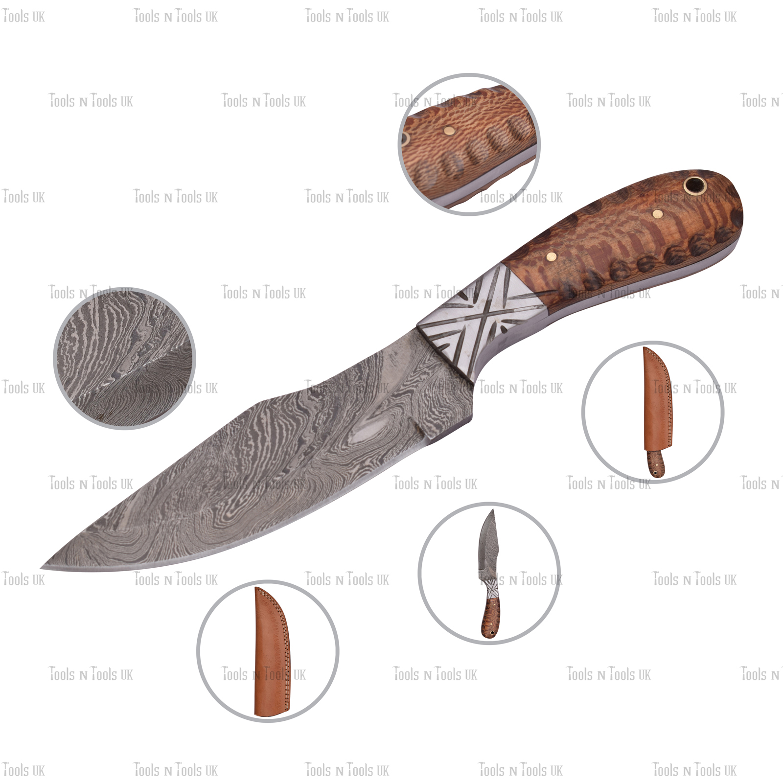 Customs Made Forged Damascus Skinner Knife Twist Blade Pattern With ...