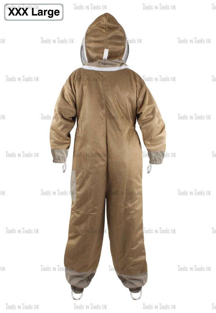 KHAKI-ADULT-XXX-LARGE-THREE-LAYERS-MESH-BEEKEEPING-SUIT-BEE-VENTILATED-COOLAIR-265038888170-4