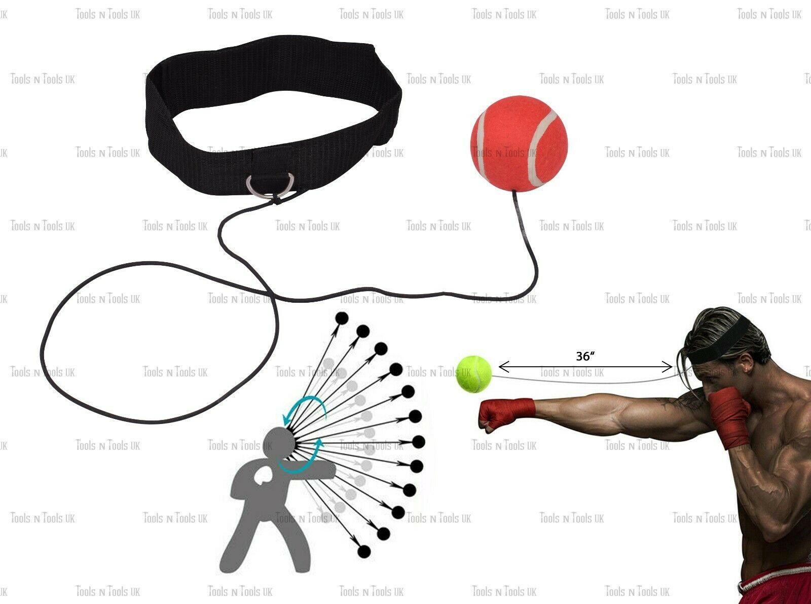 Variation-of-Pro-Reflex-Training-Boxing-Speed-Tennis-Ball-Practice-Sport-Head-Band-Speed-ball-264793921160-f35b