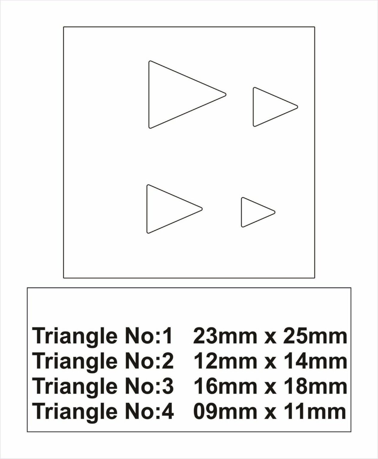Disc Cutter Triangle 4 TRIANGLE SHAPED STEEL DISC CUTTER 9- 25 MM JEWELLERY MAKING DESIGNS ...