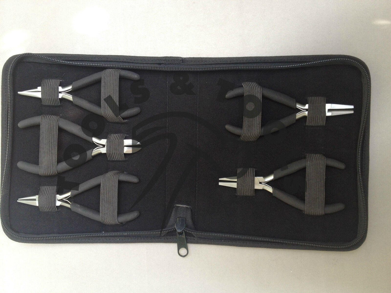 5-PIECE-BENDING-PLIERS-KIT-SET-JEWELRY-CRAFTS-WIRES-BLACK-FOAM-HANDLES-POUCH-261866167551-4