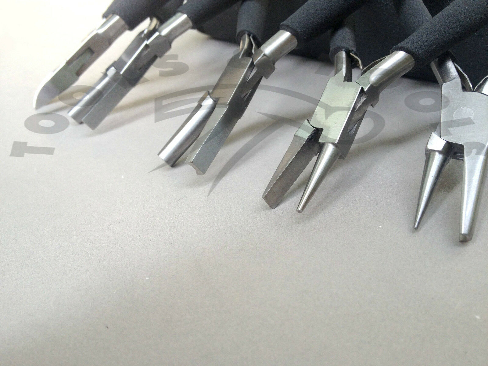 5-PIECE-BENDING-PLIERS-KIT-SET-JEWELRY-CRAFTS-WIRES-BLACK-FOAM-HANDLES-POUCH-261866167551-5