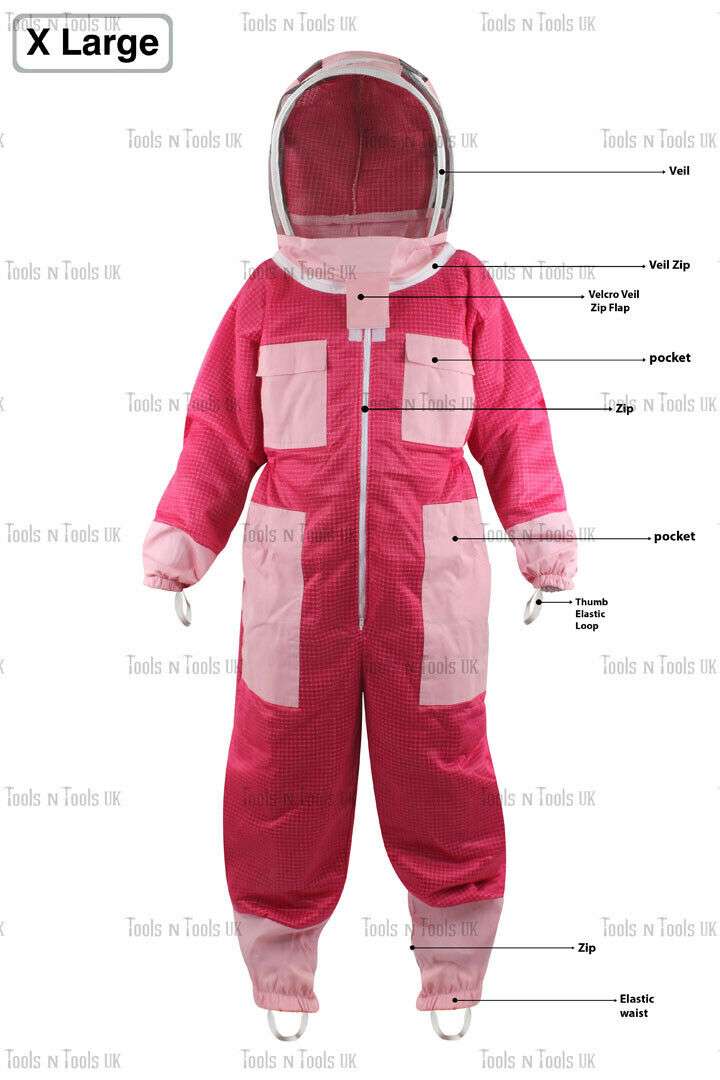PINK-ADULT-X-LARGE-THREE-LAYERS-MESH-BEEKEEPING-SUIT-BEE-VENTILATED-COOL-AIR-254854698491-2