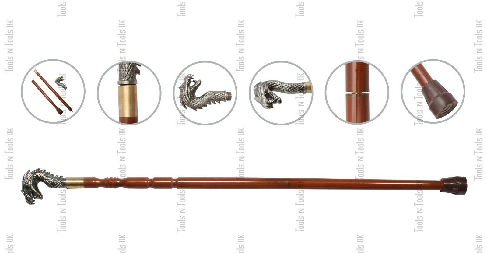 Wstick-002-Antique-Style-Walking-Stick-Solid-Silver-Head-Handle-Vintage-Wooden-254741168181-4