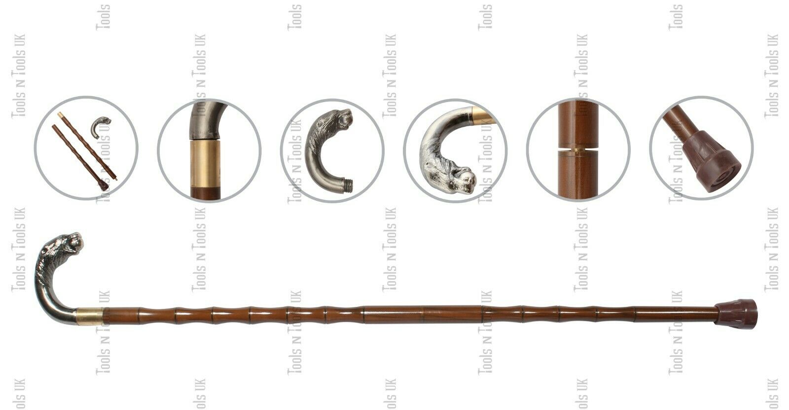 Wstick-006-Antique-Style-Walking-Stick-Solid-Silver-Head-Handle-Vintage-Wooden-264889608791-4