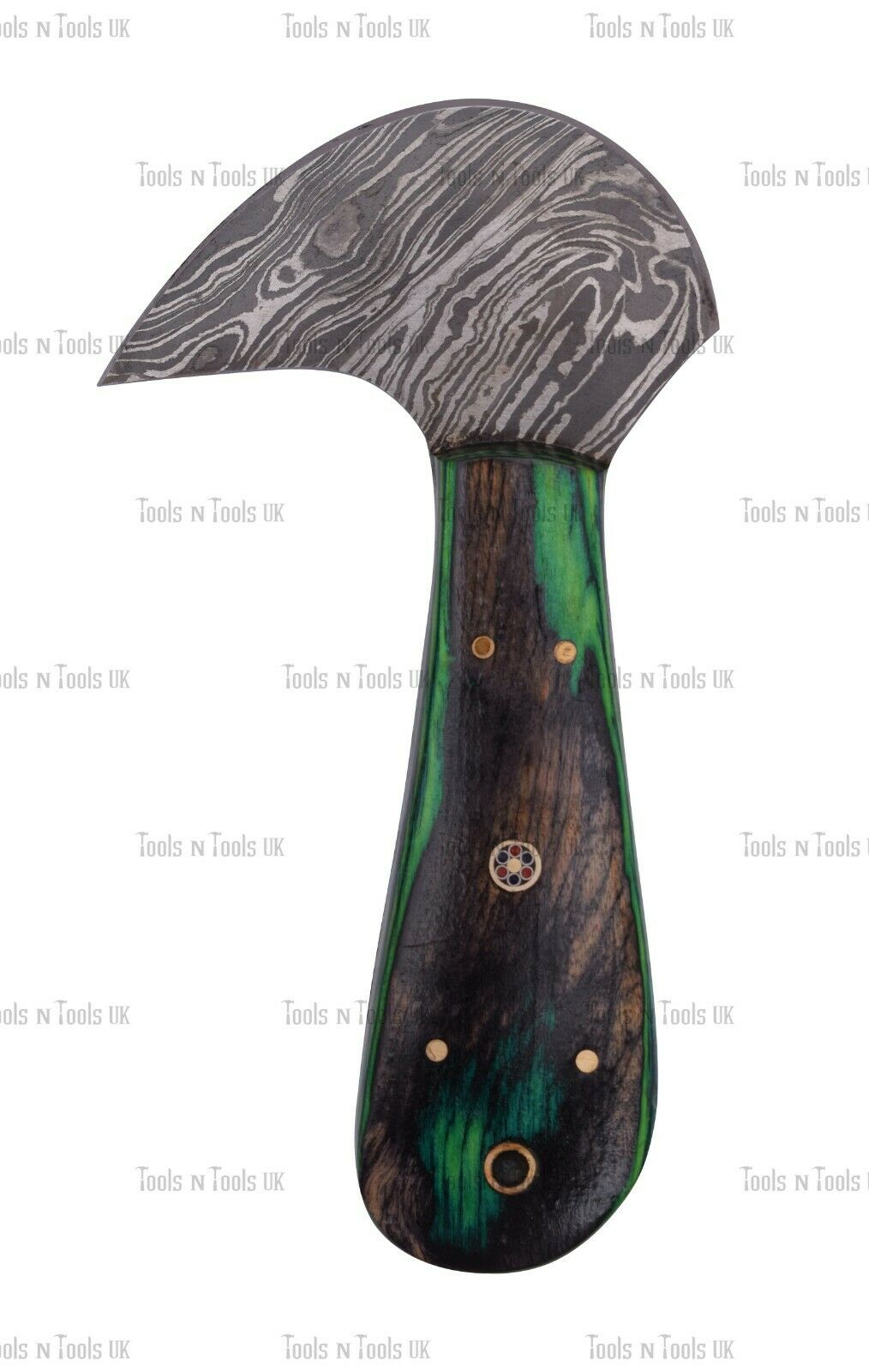 AXE-008-Damascus-Steel-Saddlers-Leather-Cutter-6-Edge-Skiving-Tool-Handmade-254326406562-3