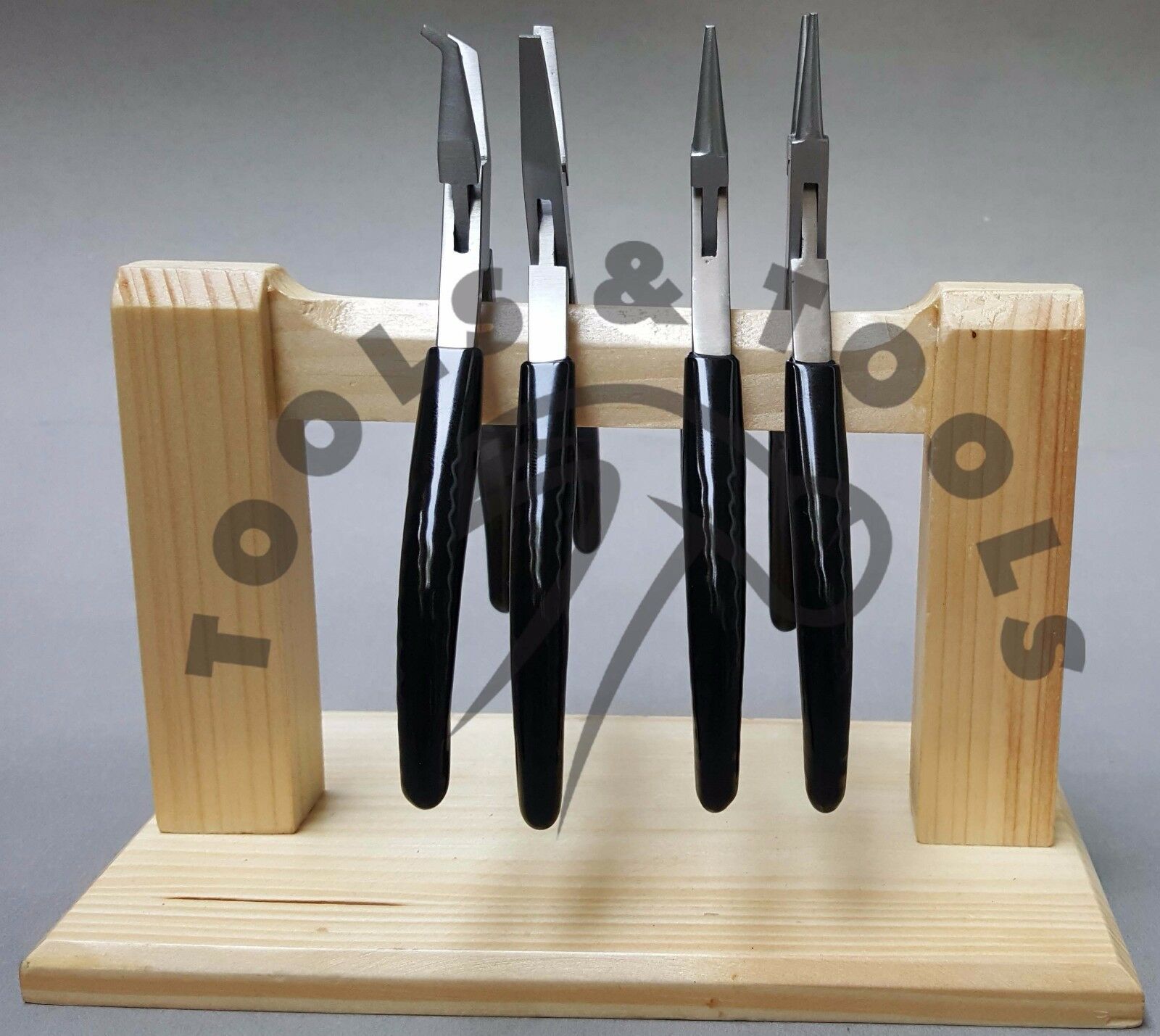 Economy-Slim-Line-Pliers-Set-Flat-Round-Chain-Bent-Nose-Jaws-4-Pcs-Wood-Rack-262950246212-3
