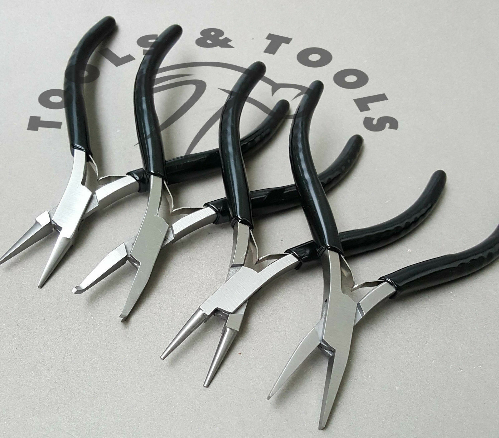 Economy-Slim-Line-Pliers-Set-Flat-Round-Chain-Bent-Nose-Jaws-4-Pcs-Wood-Rack-262950246212-4