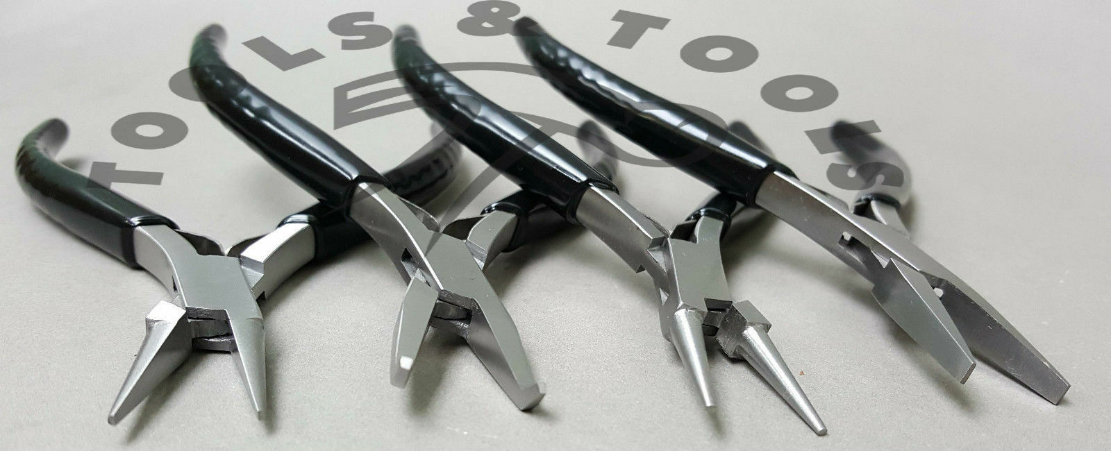 Economy-Slim-Line-Pliers-Set-Flat-Round-Chain-Bent-Nose-Jaws-4-Pcs-Wood-Rack-262950246212-5