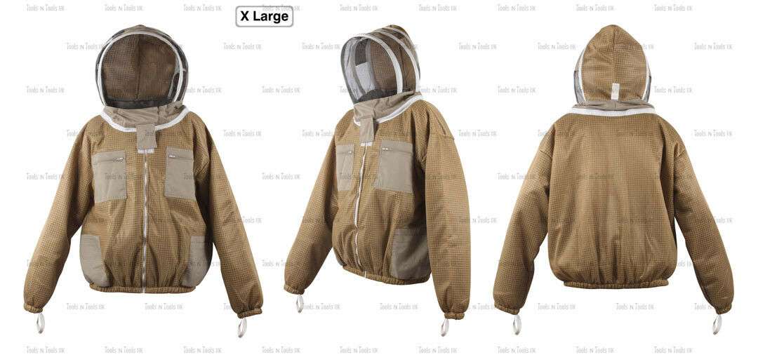 KHAKI-ADULT-X-LARGE-JACKET-THREE-LAYERS-MESH-BEEKEEPING-BEE-VENTILATED-COOLAIR-265040162512-2