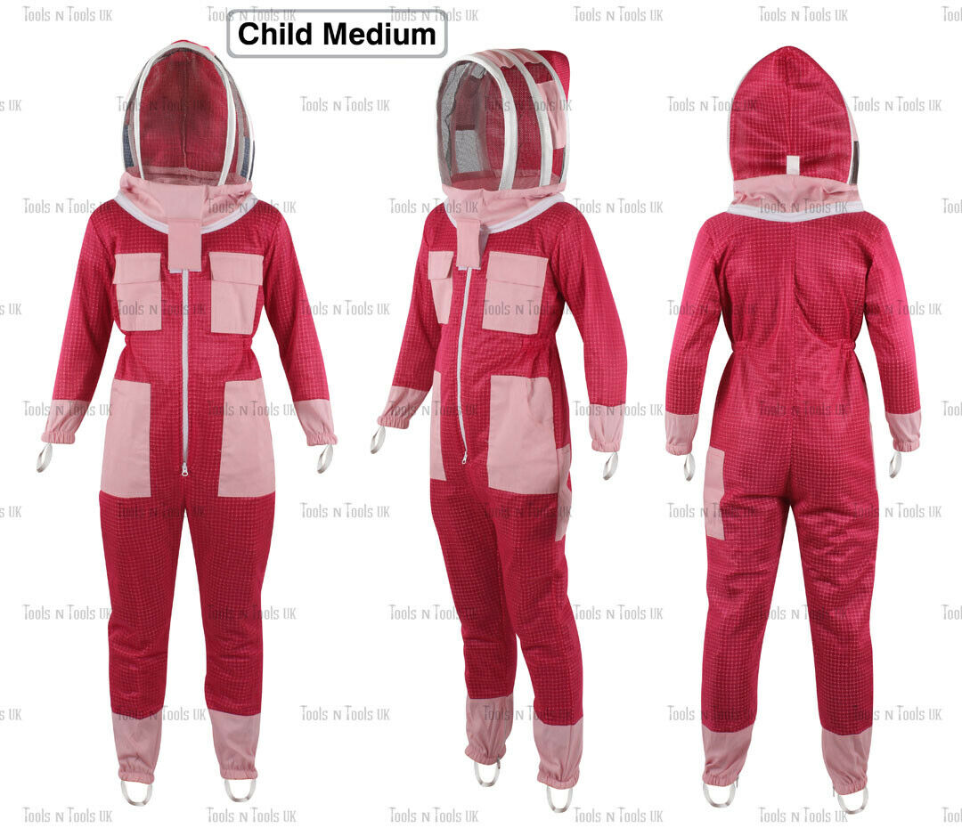 PINK-CHILD-SIZE-MEDIUM-THREE-LAYERS-MESH-BEEKEEPING-SUIT-BEE-VENTILATED-COOL-254852592982