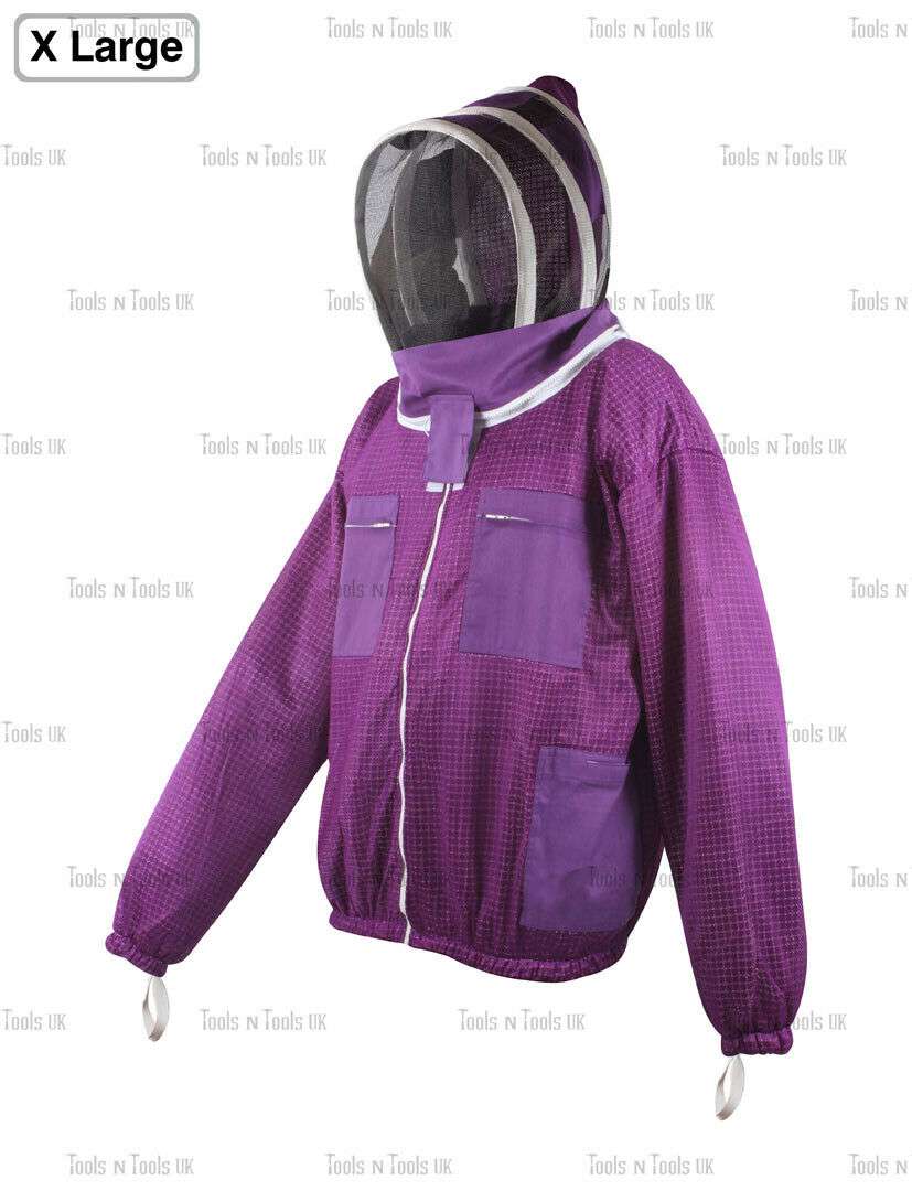 PURPLE-ADULT-X-LARGE-JACKET-THREE-LAYERS-MESH-BEEKEEPING-BEE-VENTILATED-COOLAIR-254855789092-3