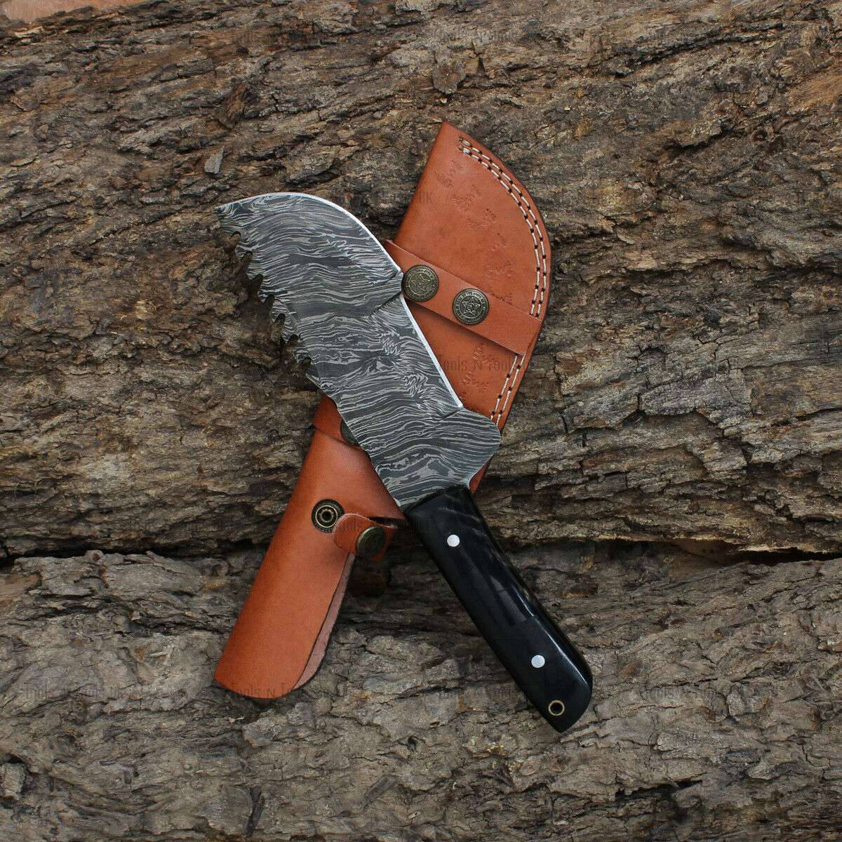 Tracker-Damascus-Steel-Tool-Hunting-Handmade-Buffalo-Horn-Handle-Leather-Cover-265314205302
