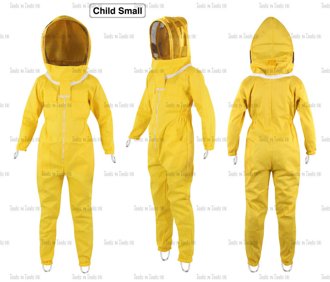 YELLOW-CHILD-SIZE-SMALL-THREE-LAYERS-MESH-BEEKEEPING-SUIT-BEE-VENTILATED-COOLAIR-254852606422