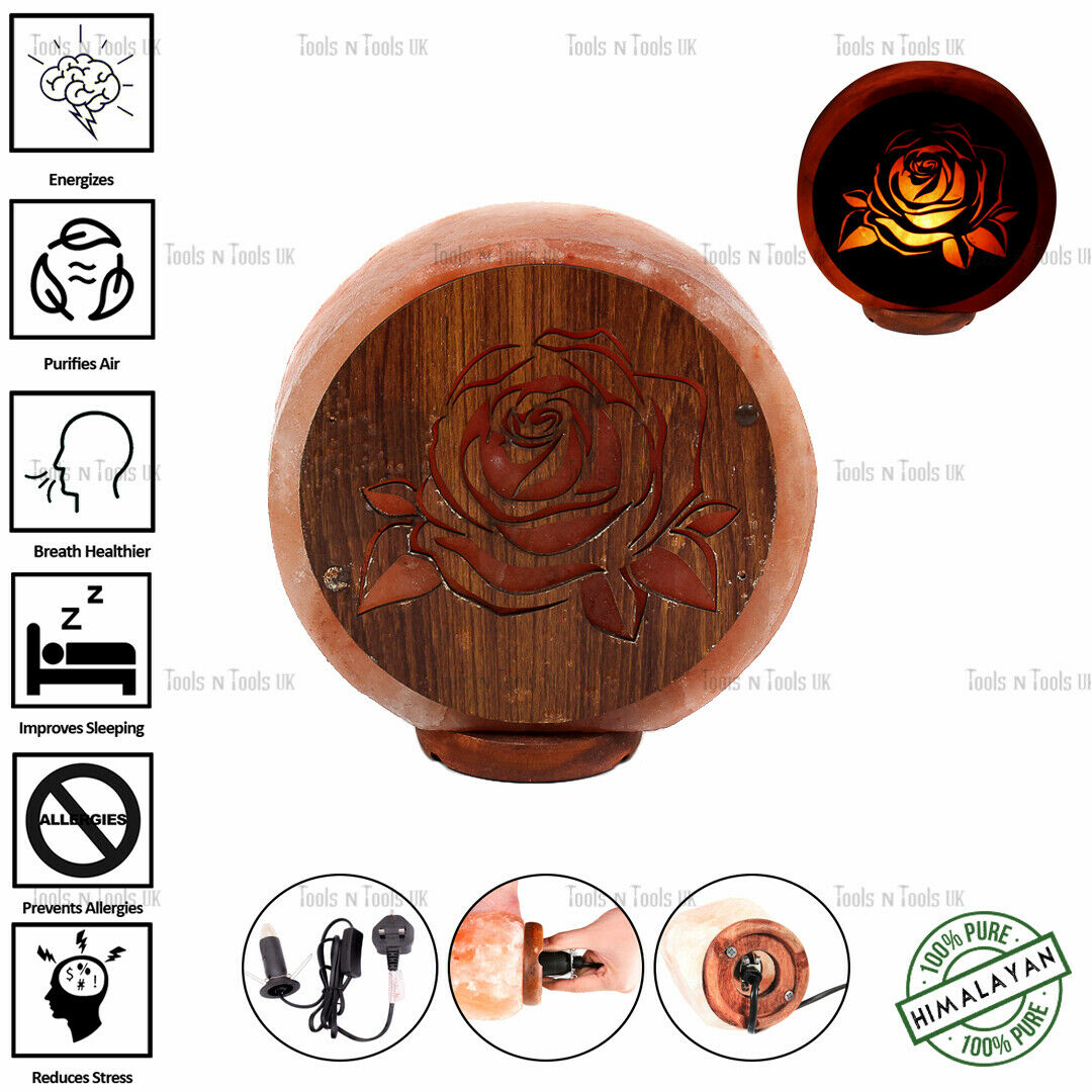 FLOWER-SHAPE-3D-WOOD-PRINT-NATURAL-HIMALAYAN-SALT-LAMP-DECOR-GIFT-PURIFY-AIR-UK-265032068803