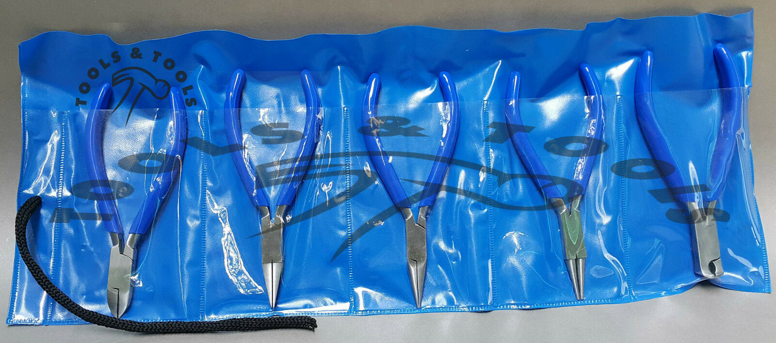 NEW-5-PCS-PLIERS-KIT-SET-45-JEWELRY-MAKING-CRAFTS-WIRES-BLUE-HANDLES-POUCH-252088630933-5