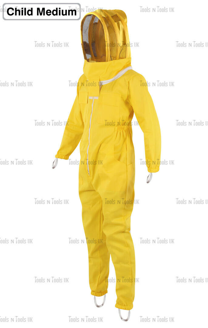 YELLOW-CHILD-SIZE-MEDIUM-THREE-LAYERS-MESH-BEEKEEPING-SUIT-BEE-VENTILATED-COOL-254852608854-4