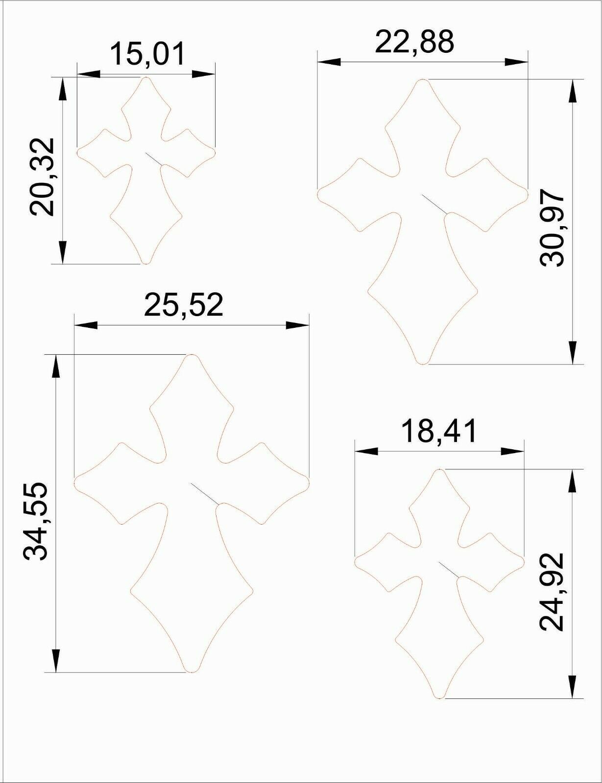 4-PUNCHES-GOTHIC-CROSS-STEEL-DISC-CUTTERS-JEWELLERY-DAPPING-METAL-SHEET-CUTTING-254646673005-6