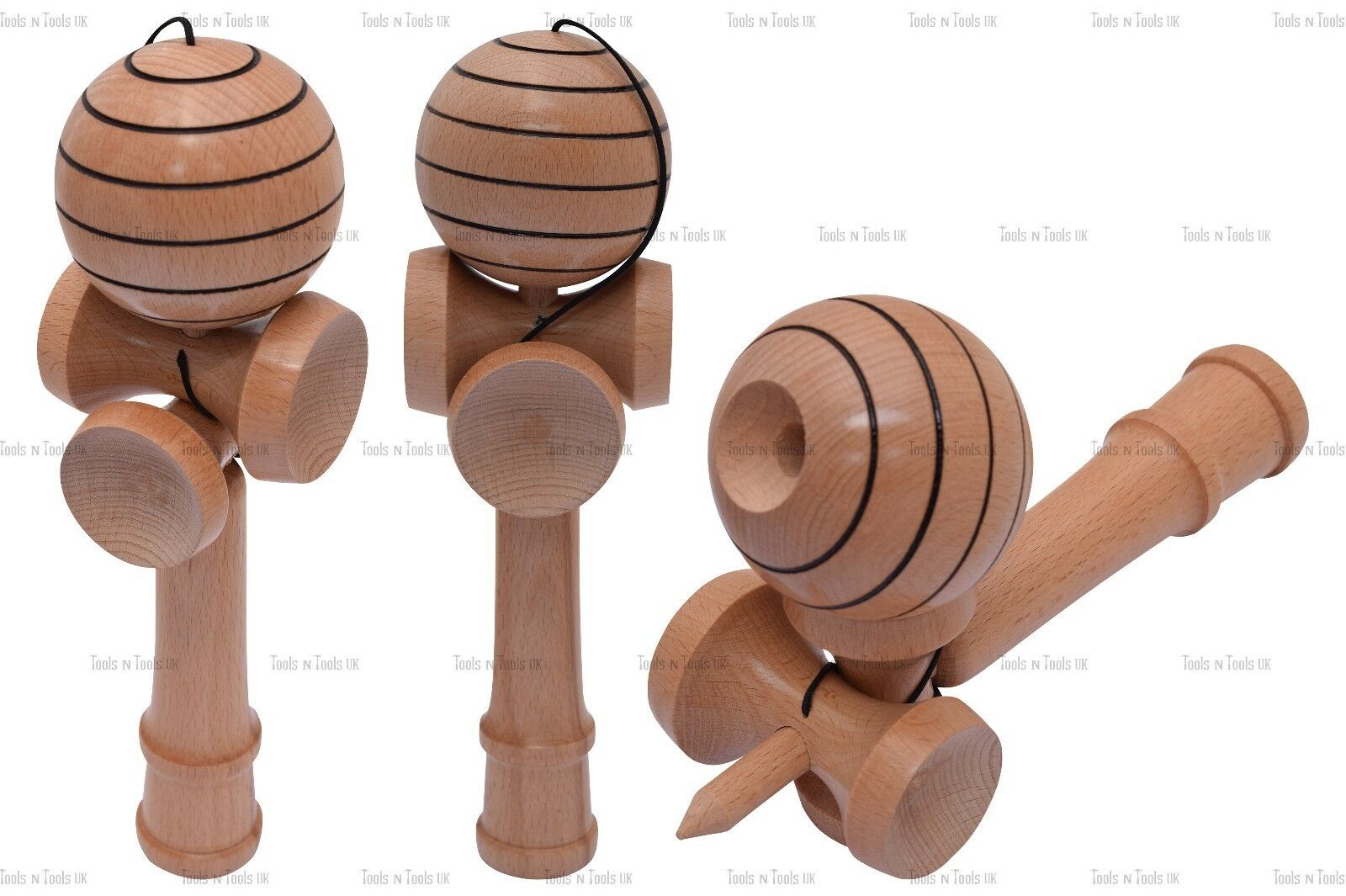5-Way-Black-Lining-Wooden-Kendama-Beech-Competition-Wood-Toy-Glistening-Finish-253536587925