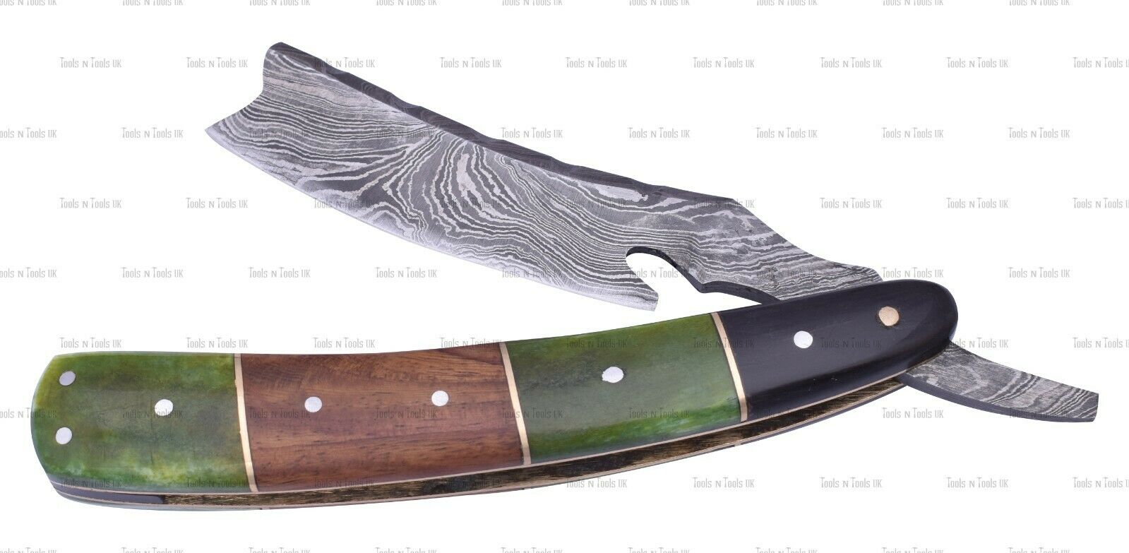 DAM-004-Damascus-Steel-Straight-Razor-Cut-Throat-Design-Handle-Barber-Shaving-254585654495-2