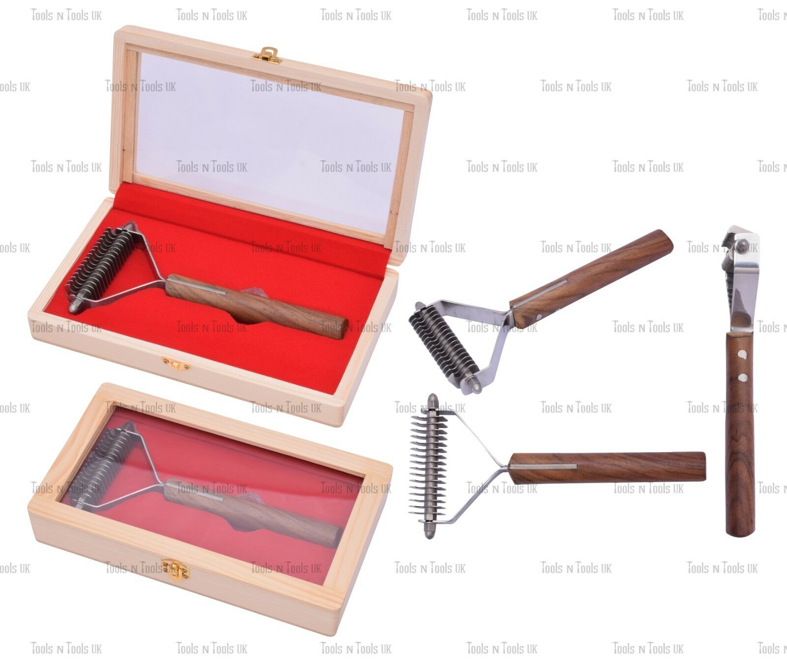 In-Box-16-Blade-Dog-Pet-Grooming-Pro-Groomer-Stripper-Wooden-Handle-Coat-King-264085236075-3