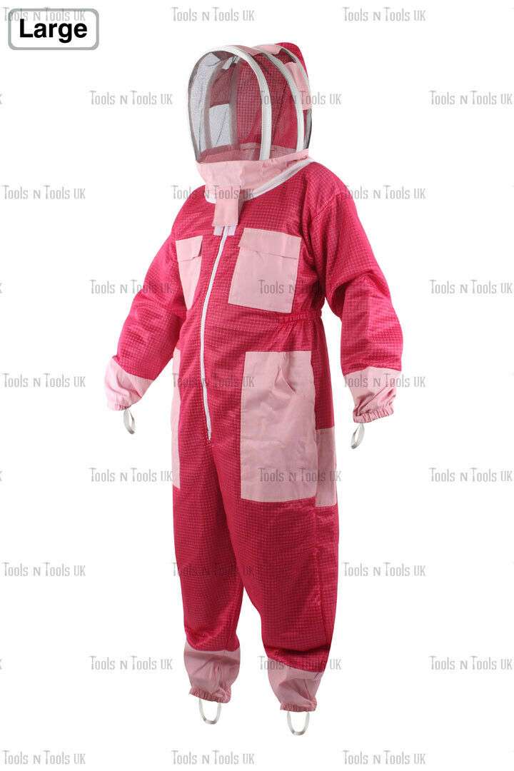 NEW-PINK-ADULT-LARGE-THREE-LAYERS-MESH-BEEKEEPING-SUIT-BEE-VENTILATED-COOL-AIR-254854697265-3