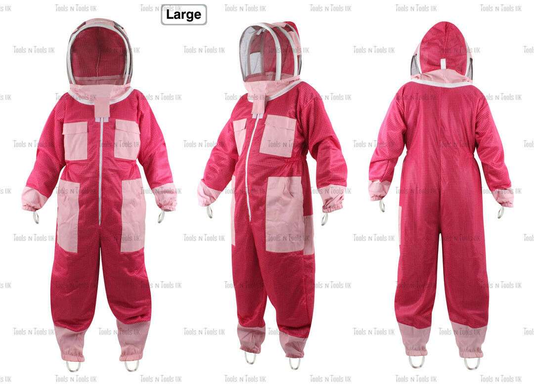 NEW-PINK-ADULT-LARGE-THREE-LAYERS-MESH-BEEKEEPING-SUIT-BEE-VENTILATED-COOL-AIR-254854697265