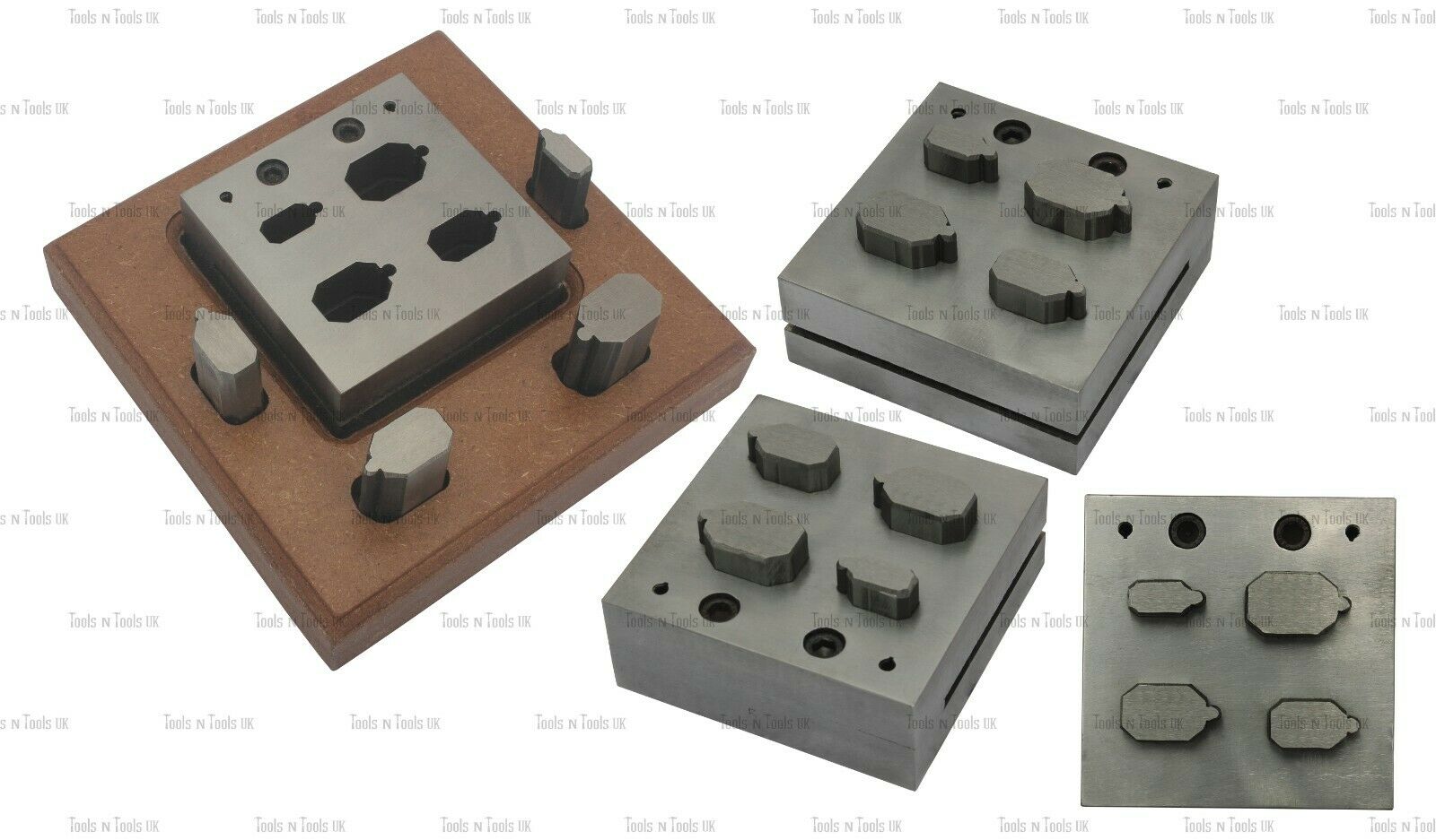 4-PUNCHES-EMERALD-DESIGN-STEEL-DISC-CUTTERS-JEWELLERY-DAPPING-CUT-METAL-SHEETS-264434835666