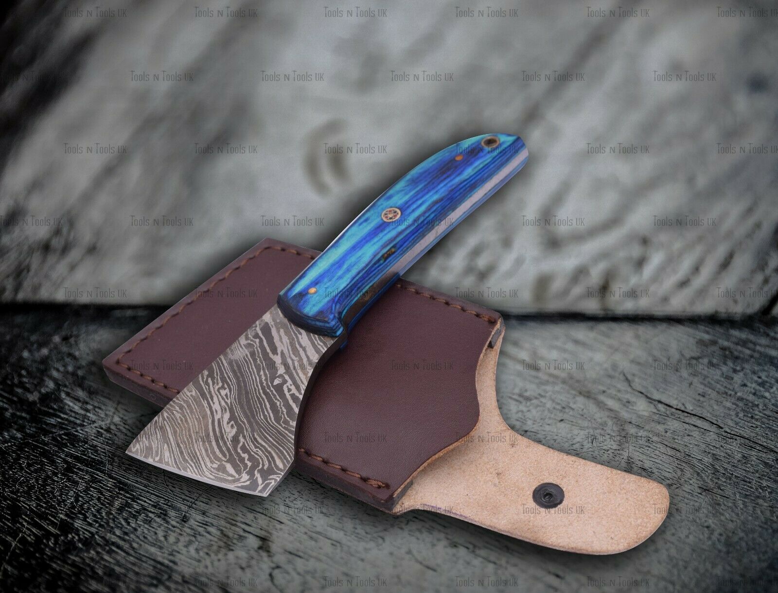 AXE-006-Damascus-Steel-7-Saddlers-Leather-Cutter-Edge-Skiving-Tool-Handmade-254326479956-3