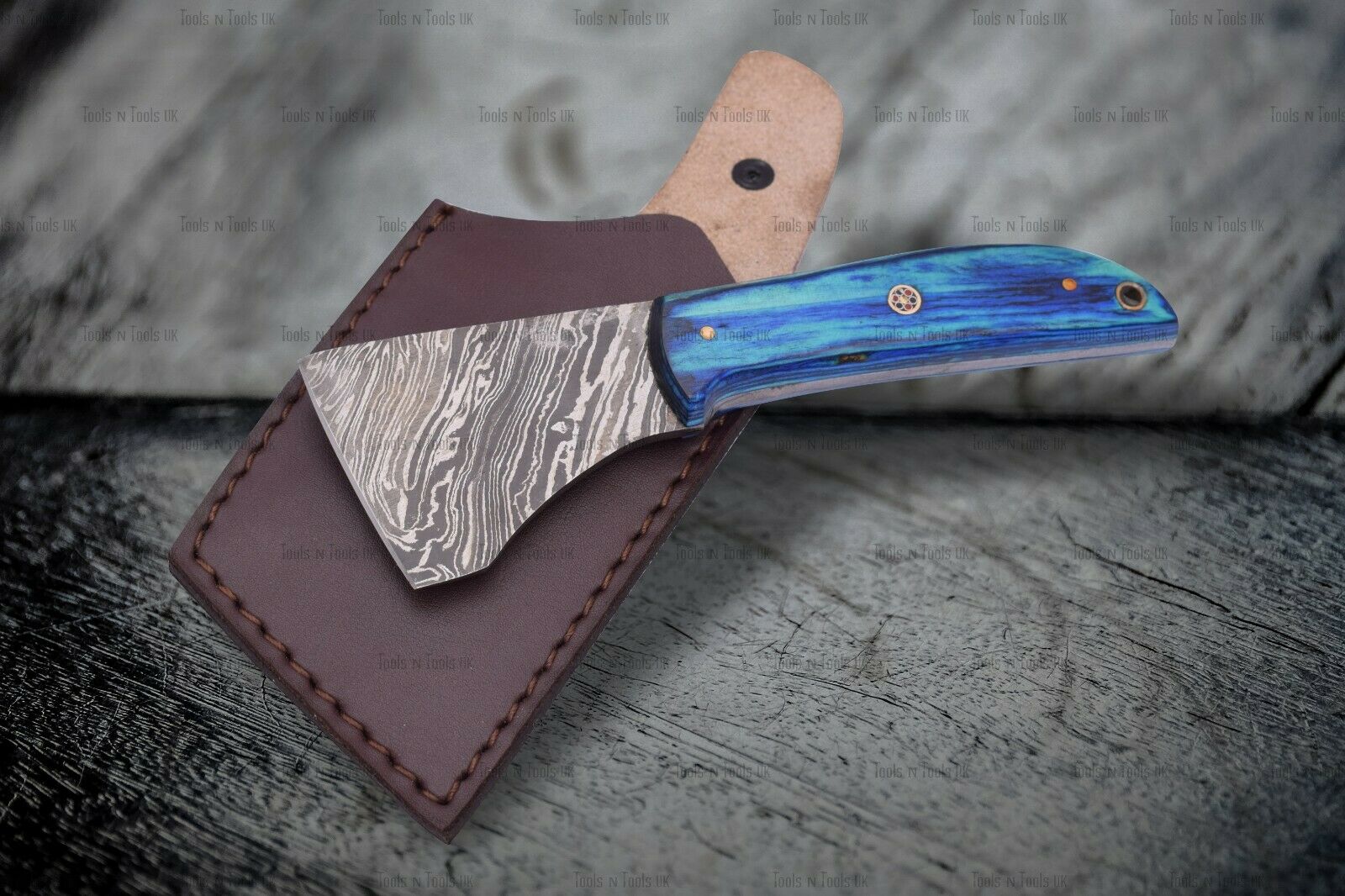 AXE-006-Damascus-Steel-7-Saddlers-Leather-Cutter-Edge-Skiving-Tool-Handmade-254326479956