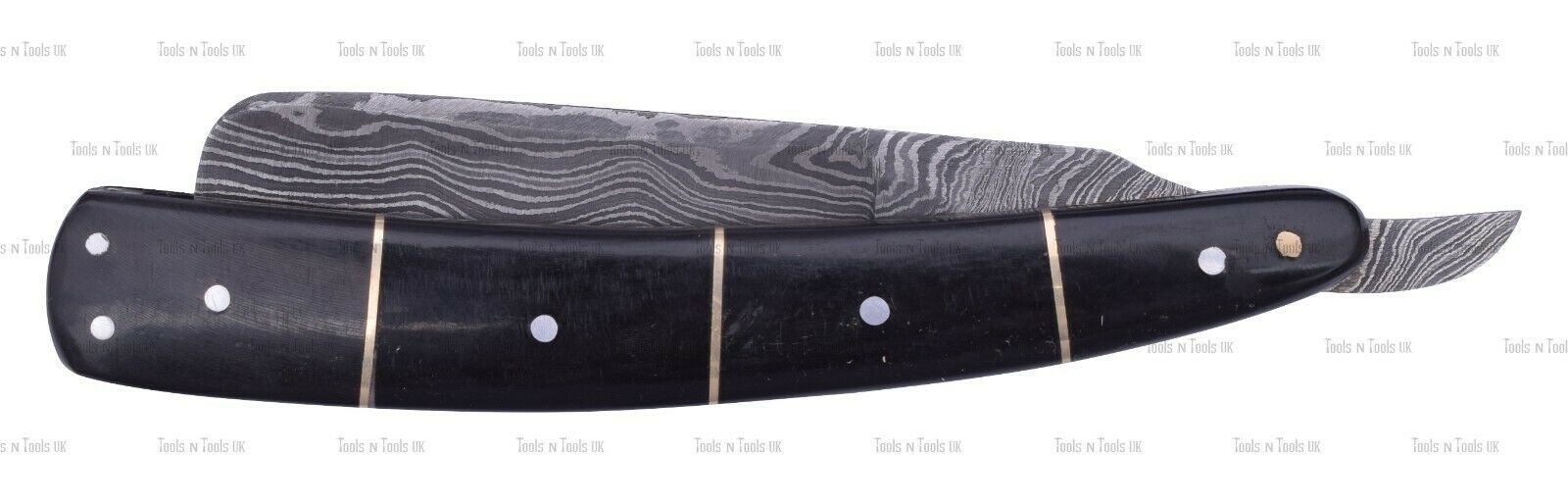 DAM-006-Damascus-Steel-Straight-Razor-Cut-Throat-Bull-Horn-Handle-Barber-Shaving-254585660726-3