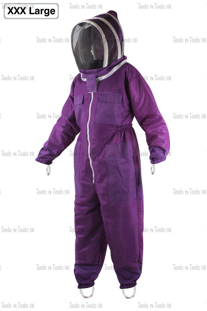 PURPLE-ADULT-XXX-LARGE-THREE-LAYERS-MESH-BEEKEEPING-SUIT-BEE-VENTILATED-COOLAIR-265036297726-3