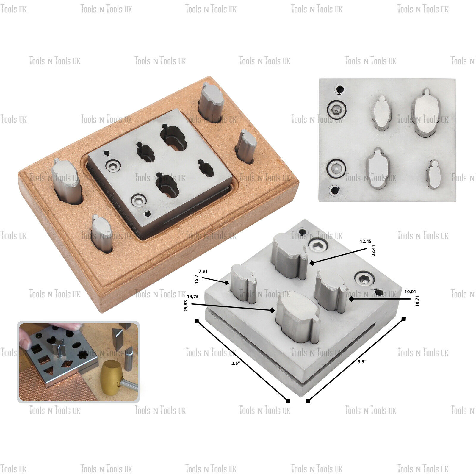 4-PUNCH-DESIGN-16-STEEL-DISC-CUTTER-JEWELLERY-FORMING-DAPPING-STAMPING-BLANKS-265324867047-4