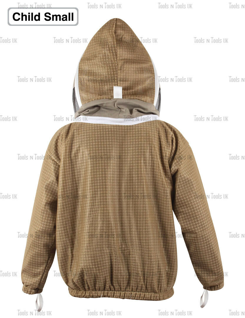 KHAKI-CHILD-SIZE-SMALL-JACKET-THREE-LAYERS-MESH-BEEKEEPING-VENTILATED-COOL-AIR-254854645047-5