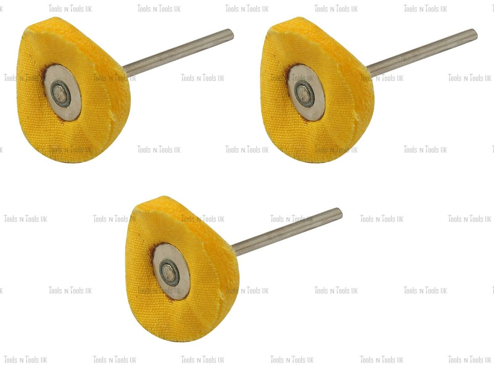 3-x-Yellow-Mop-Brush-Felt-Cloth-Polishing-Rotary-Drill-Bit-Wheels-Buffing-Pad-253643092638