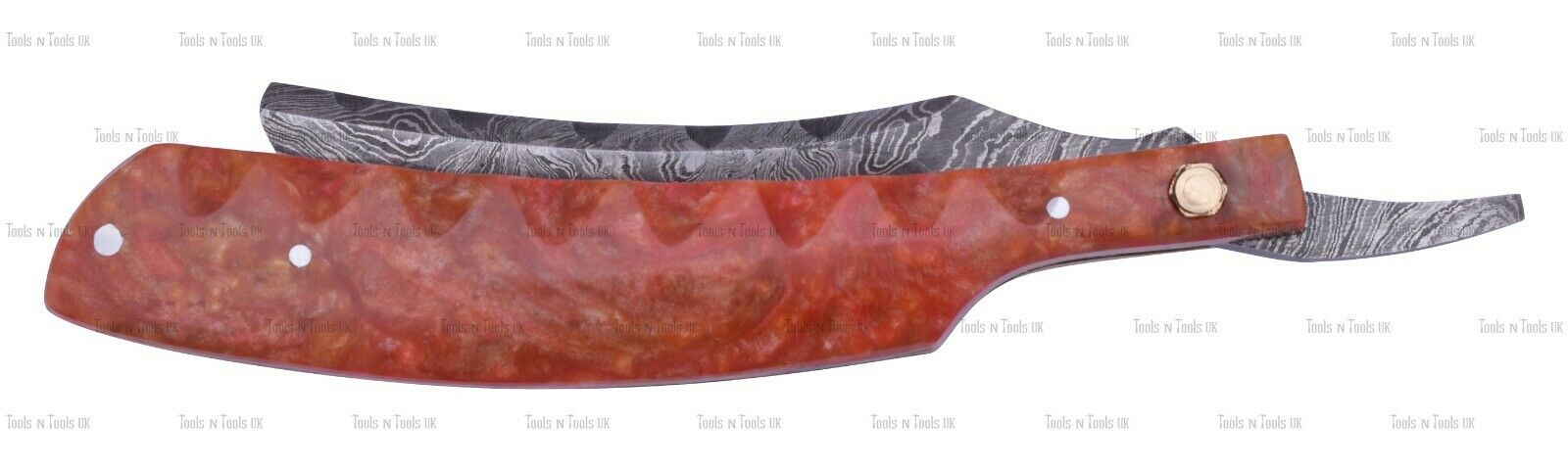 DAM-011-Damascus-Steel-Straight-Razor-Cut-Throat-Red-Fancy-Handle-Barber-Shaving-254585670068-3