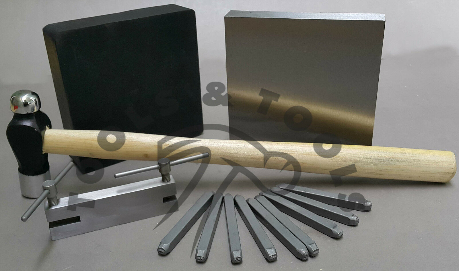 Metal-Stamping-Beginner-Kit-Number-Stamps-Hammer-Rubber-Steel-Block-Hole-Punch-262044913698-3
