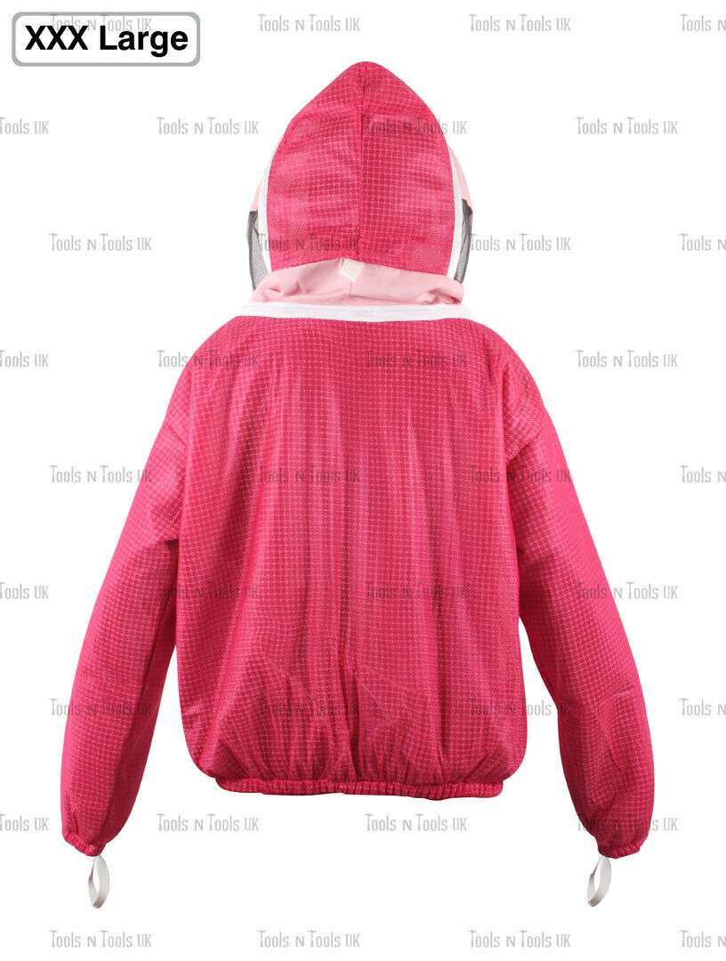 PINK-ADULT-XXX-LARGE-JACKET-THREE-LAYERS-MESH-BEEKEEPING-BEE-VENTILATED-COOL-254855811788-4