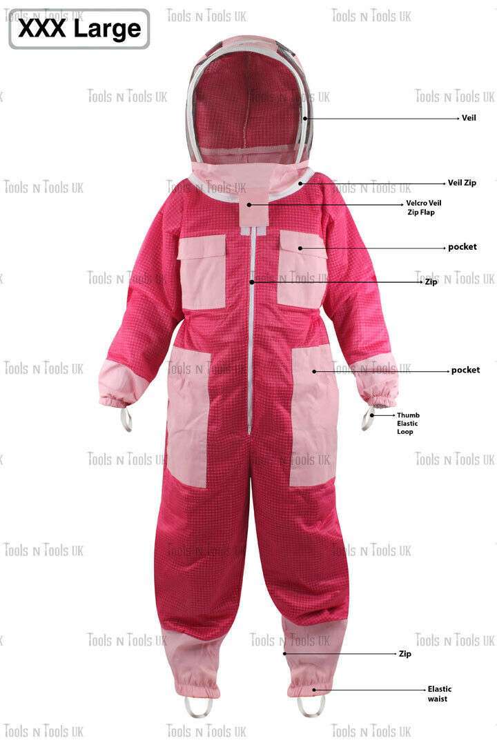 PINK-ADULT-XXX-LARGE-THREE-LAYERS-MESH-BEEKEEPING-SUIT-BEE-VENTILATED-COOLAIR-254854702758-2