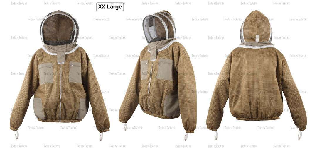 KHAKI-ADULT-XX-LARGE-JACKET-THREE-LAYERS-MESH-BEEKEEPING-BEE-VENTILATED-COOLAIR-265040163589-2