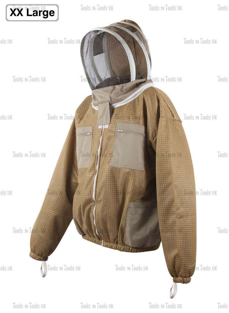 KHAKI-ADULT-XX-LARGE-JACKET-THREE-LAYERS-MESH-BEEKEEPING-BEE-VENTILATED-COOLAIR-265040163589-3