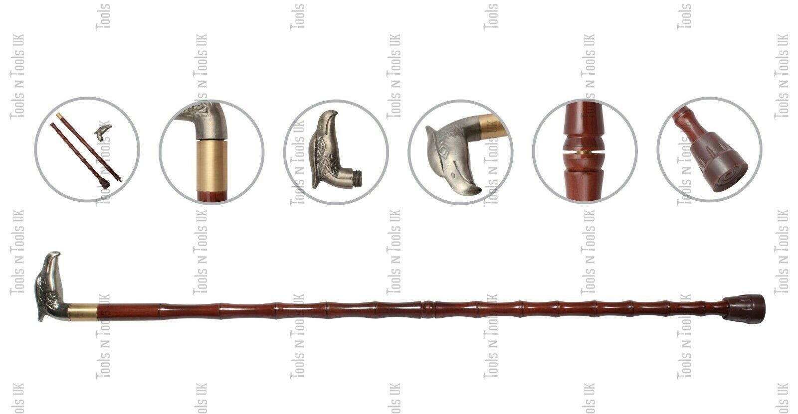 Wstick-003-Antique-Style-Walking-Stick-Solid-Silver-Head-Handle-Vintage-Wooden-264889595979-4
